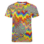 Men's Psychedelic Brain Belt You Fitted Rave Shirt Super Soft Breathable Sweat-Proof Odor-Resistant Music Festival Tee