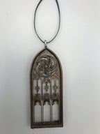 Gothic Cathedral Arch Ornament, Translucent | Unique Gothic Home Decor | Resin Medieval Architecture, Gothic Ornament Holiday Decor