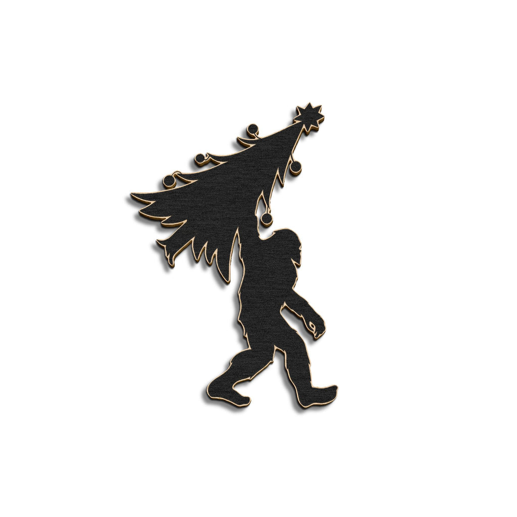 Bigfoot Christmas Tree Wooden Ornament