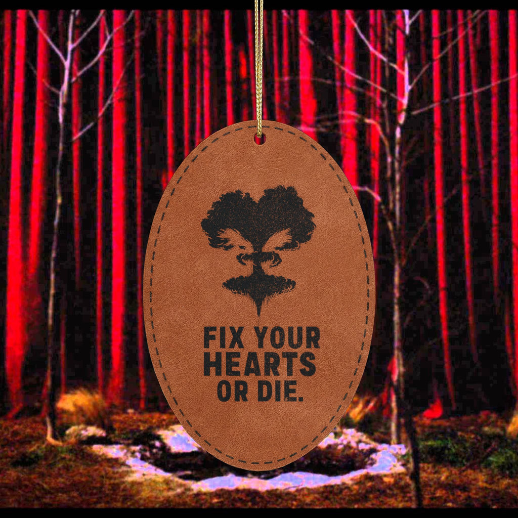 Fix Your Hearts or Die - Leatherette Ornament Oval Rawhide One size