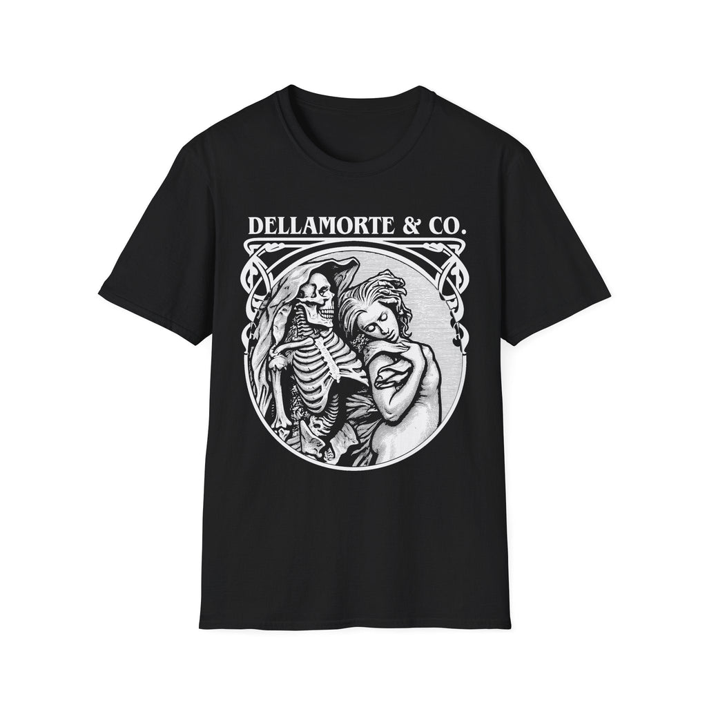 Death and the Maiden Shirt | Gothic Grim Reaper T-Shirt | Dellamorte Dark Academia Tee | Macabre Romance | Occult Halloween Apparel Black
