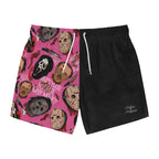 Horror Fan Beach Swim Trunks L Seam thread color automatically matched to design