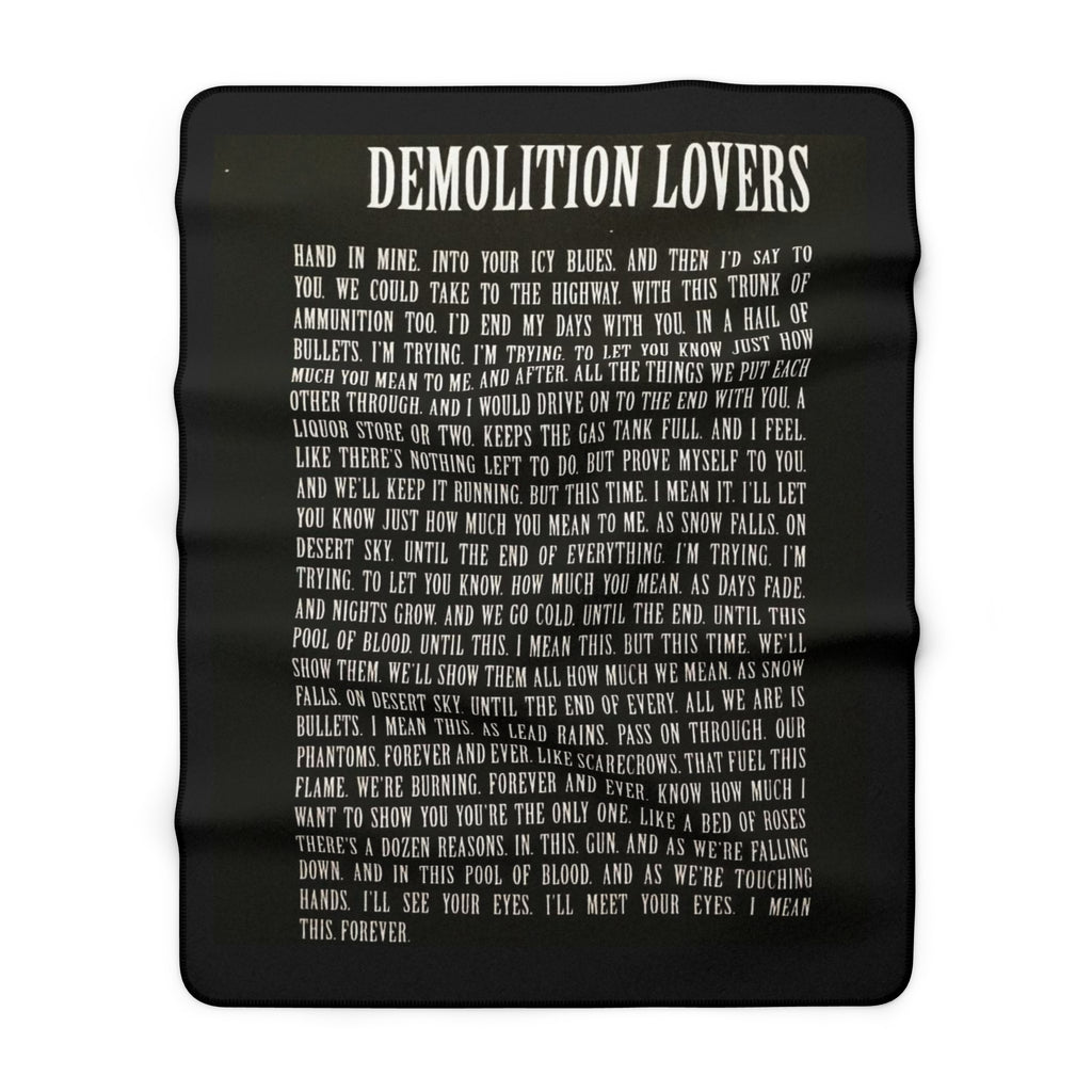 Sherpa Blanket with Demolition Lovers Lyric Print
