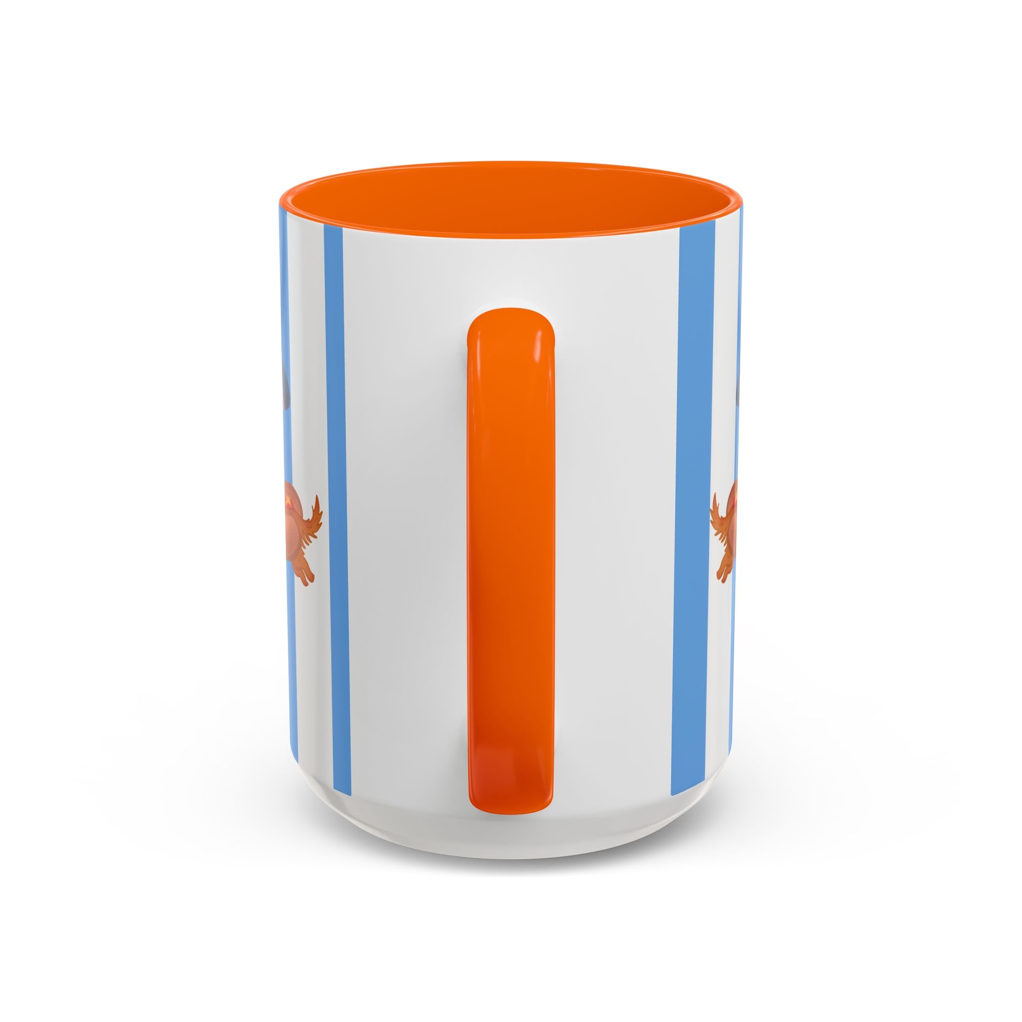 Hot Dog Dachshund Coffee Mug | Cute Wiener Dog with Beach Umbrella on Blue Stripes (11/15oz)