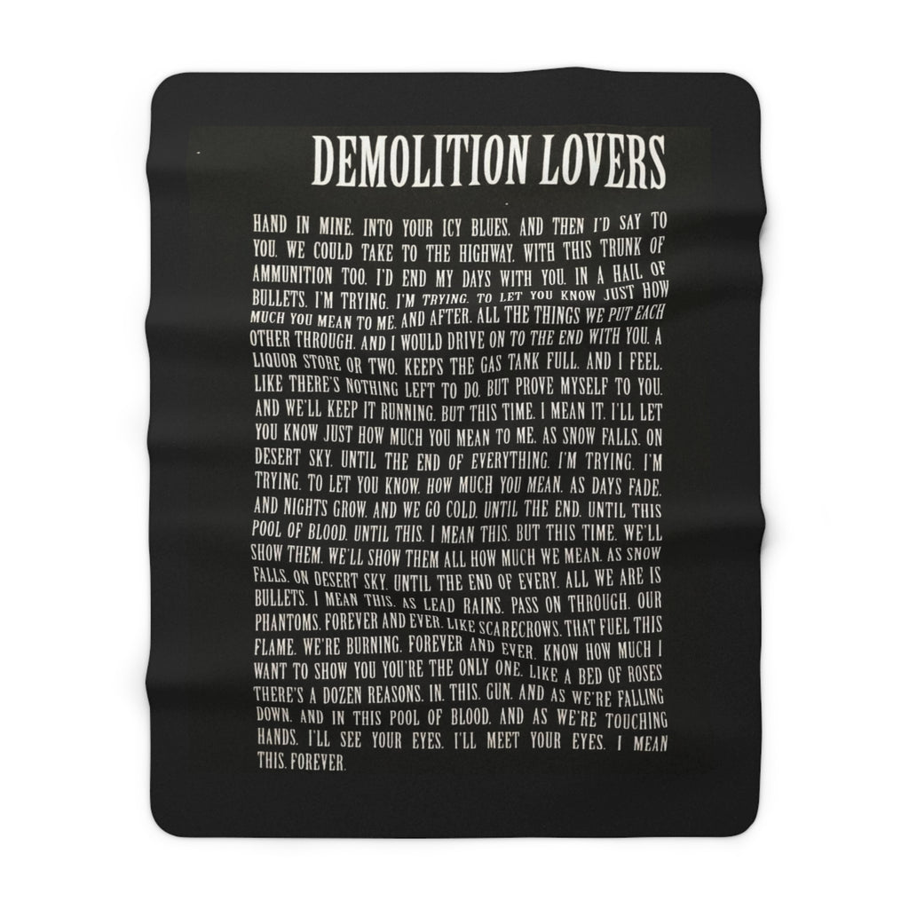 Sherpa Blanket with Demolition Lovers Lyric Print
