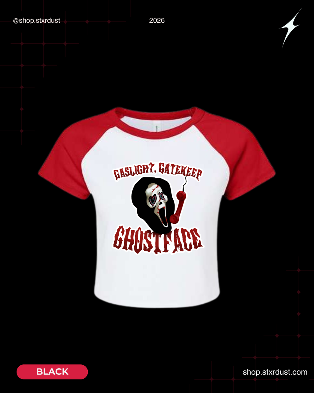 Gaslight, Gatekeep, Ghostface Raglan Tee