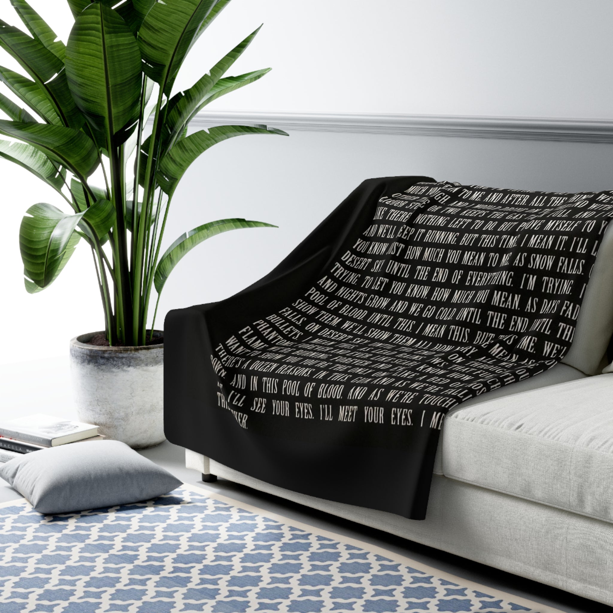 Sherpa Blanket with Demolition Lovers Lyric Print