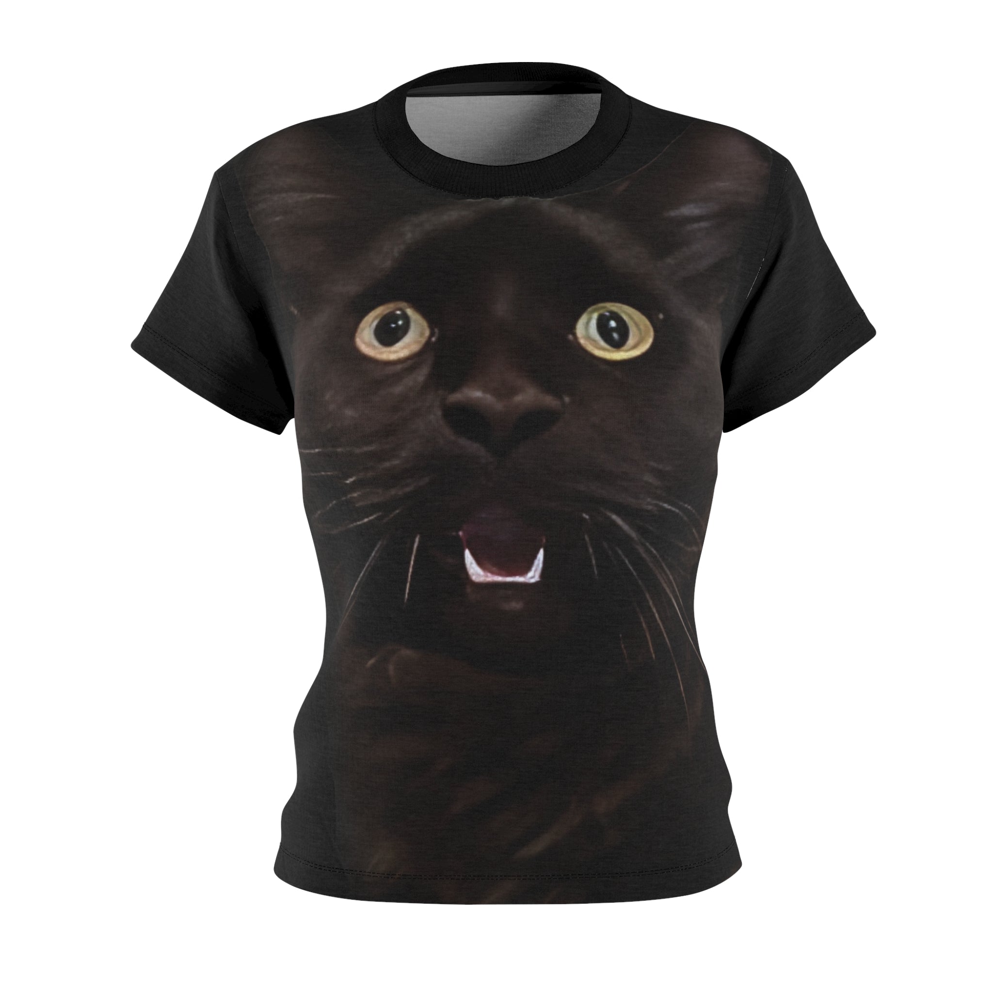 Custom Pet Tees - All Over Print Black stitching