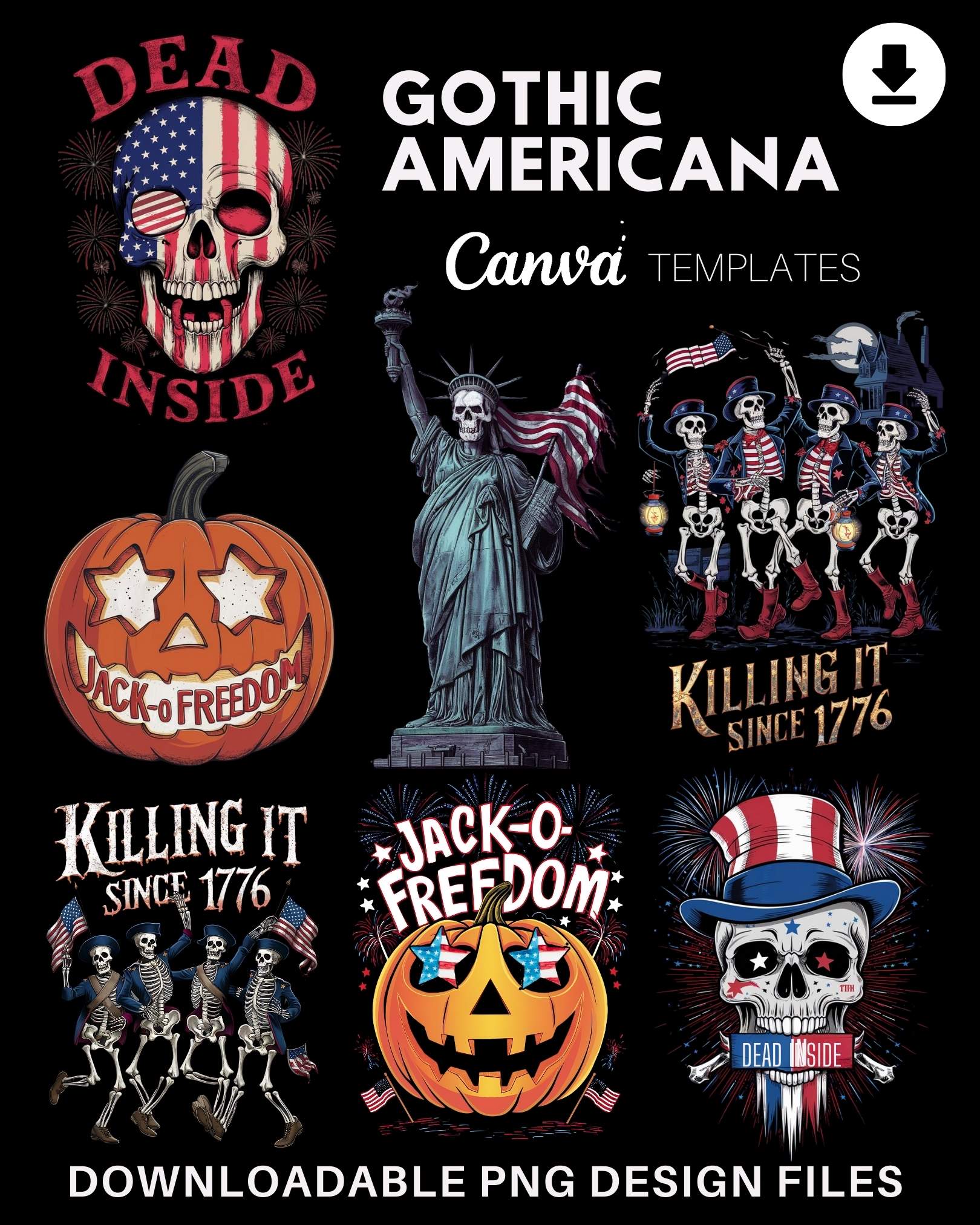 Gothic Americana 4th of July Art Pack