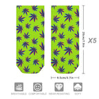 The Perfect Music Festival Socks (5 Pairs) Sweat-proof, Odor-proof, Breathable 420 Weed Leaf Ankle Socks - view 6