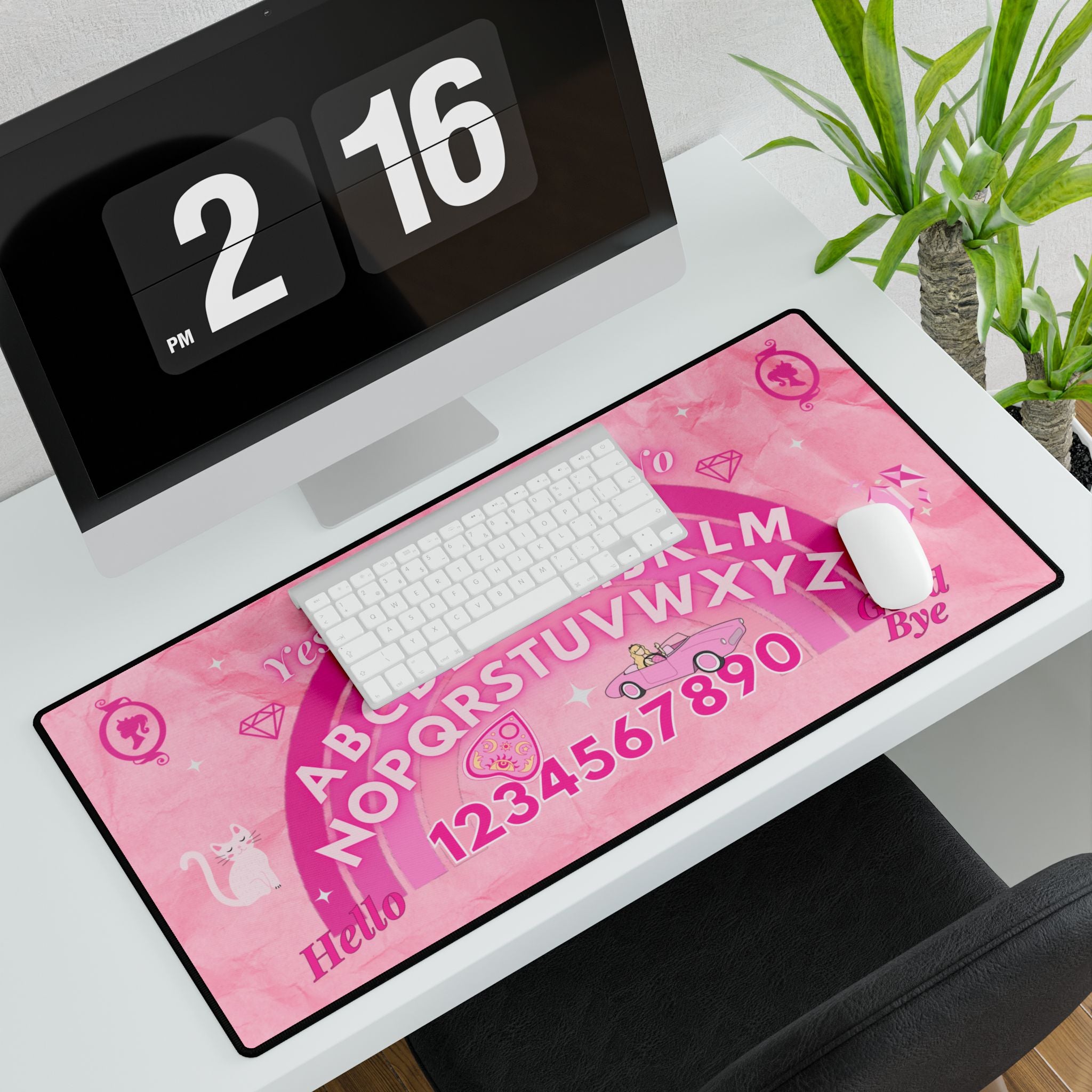 Pink Ouija Board Desk Mat