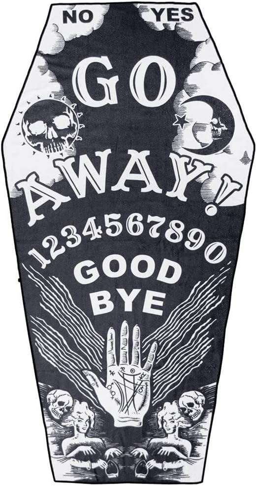 Go Away Ouija Coffin Beach Towel