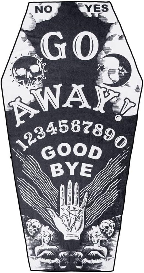 Go Away Ouija Coffin Beach Towel