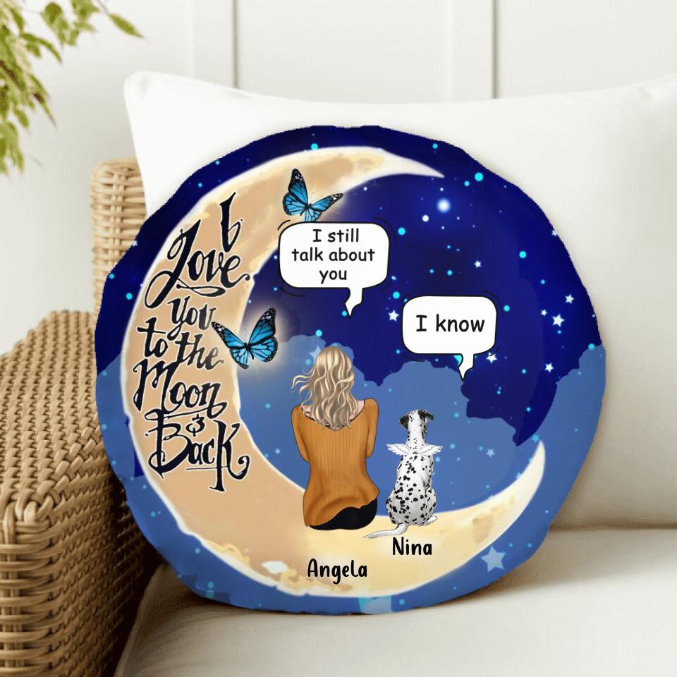 Personalized Memorial Pet Ornament - Up to 4 Pets - Best Gift For Dog/Cat Lover - I Love You To The Moon & Back