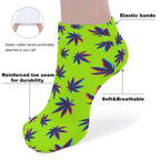 The Perfect Music Festival Socks (5 Pairs) Sweat-proof, Odor-proof, Breathable 420 Weed Leaf Ankle Socks - alternate view
