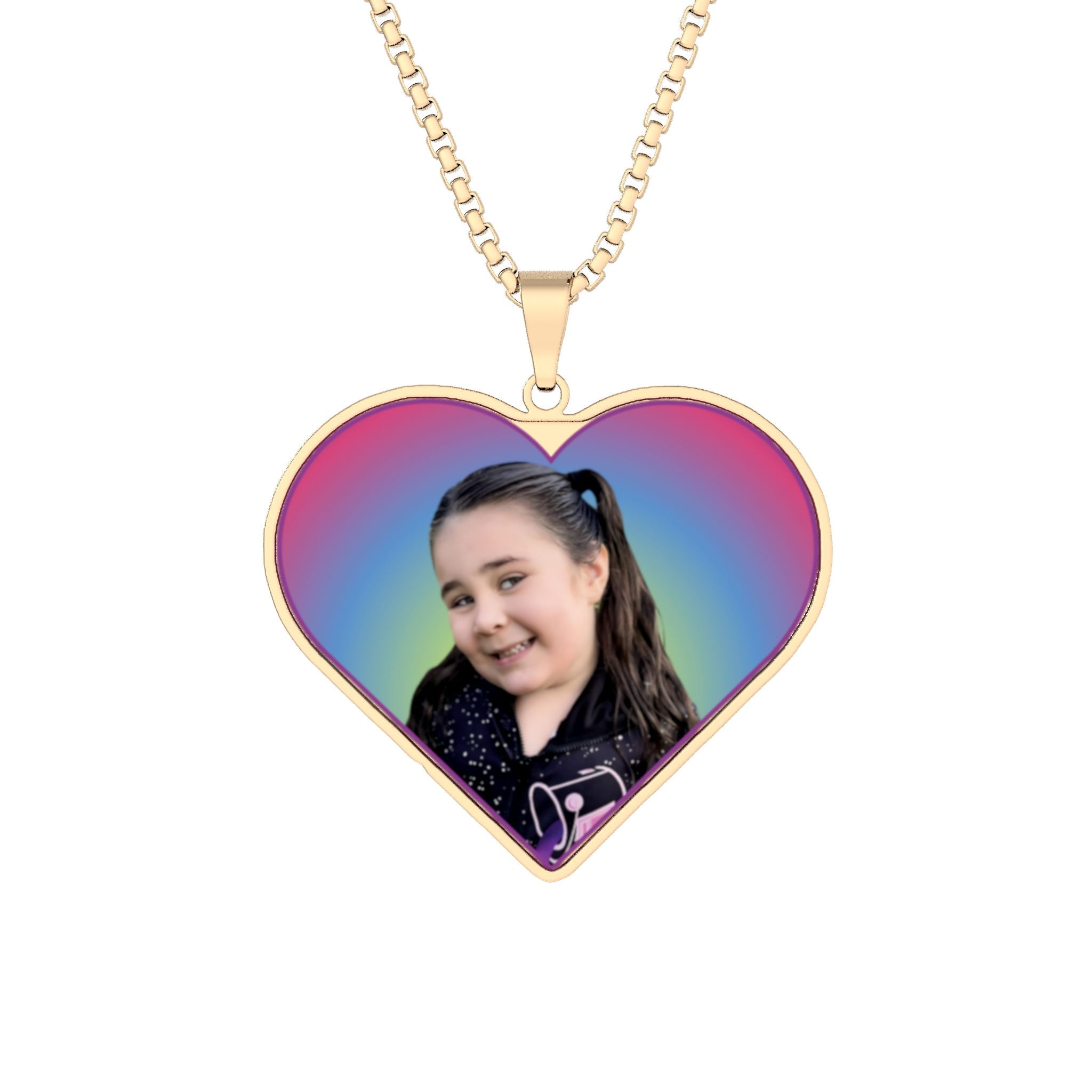 Customizable Heart Photo Pendant Necklace