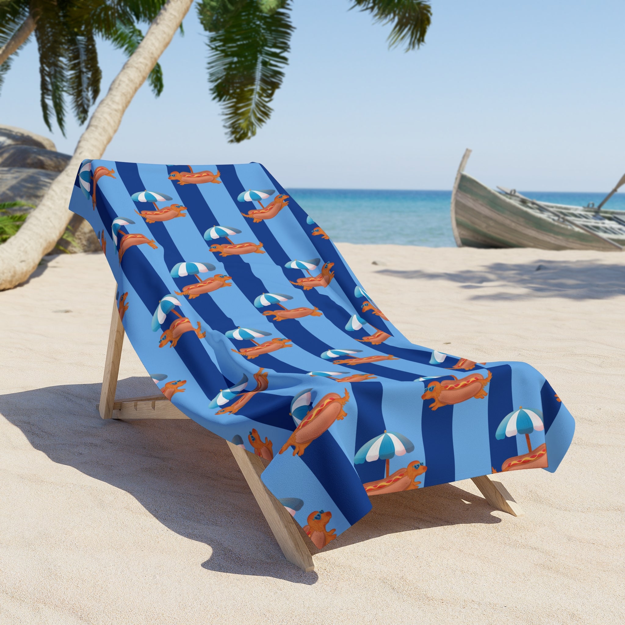 Hot Dog Dachshund Beach Towel