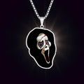 Ghost Scream Pendant Necklace 1'' x 1'' Stainless Steel