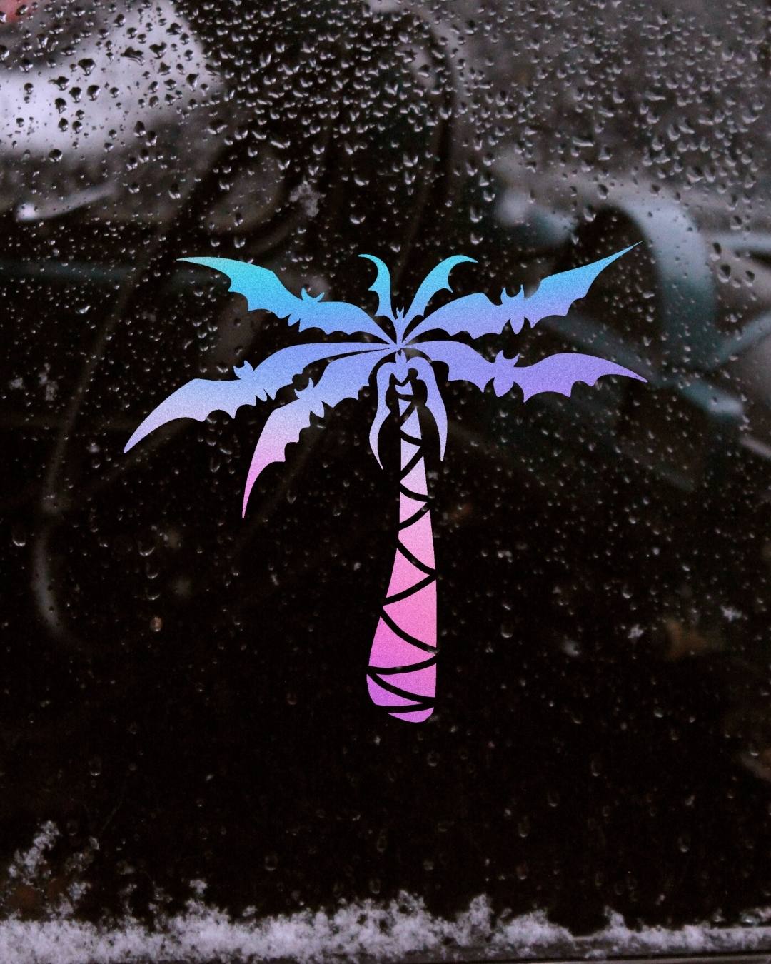 Bats Palm Tree Vinyl Decal