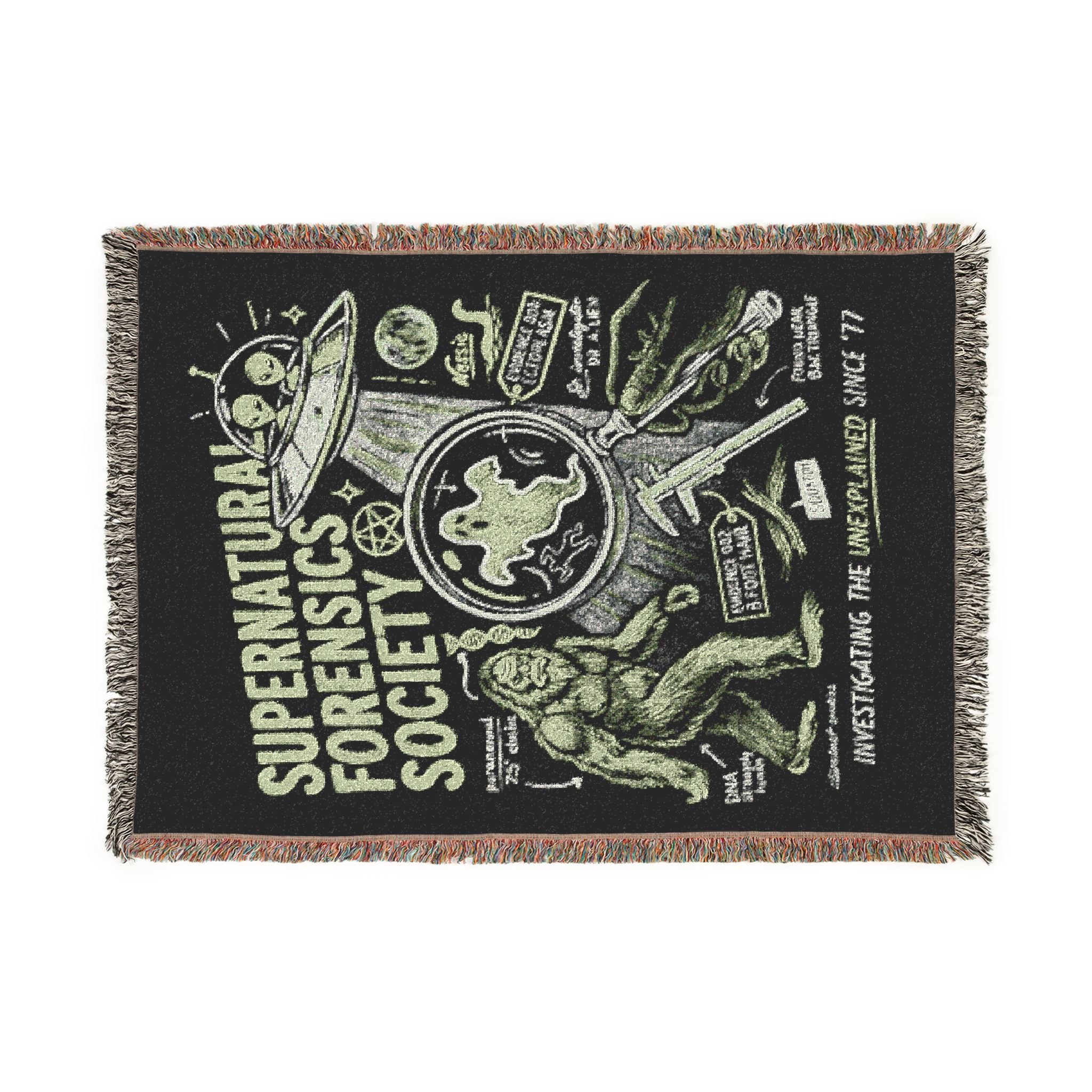 Woven Blanket — Supernatural Forensics Society Vintage Badge Throw