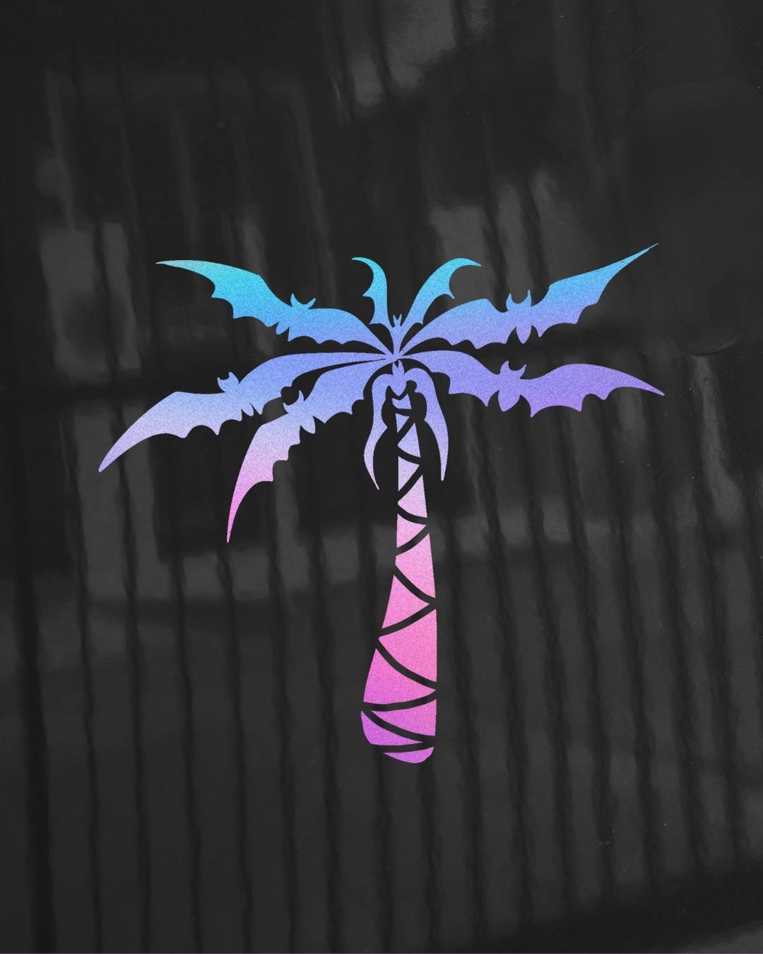 Bats Palm Tree Vinyl Decal