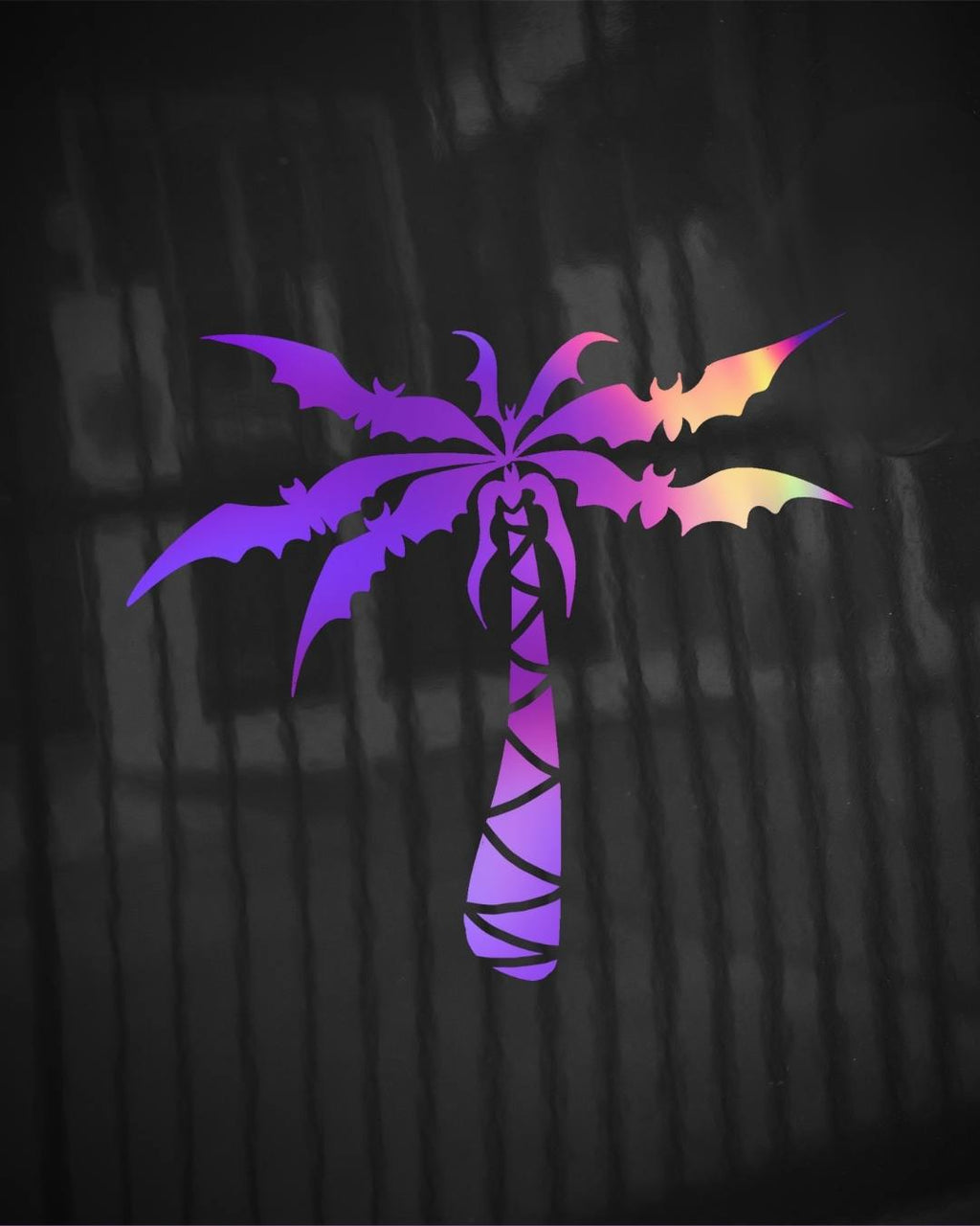 Batty for Palm Trees Vinyl Decal