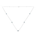 Sterling Silver Treated Blue Color Diamond Station Necklace (1/2 cttw, Blue Color, I2-I3 Clarity) White.Sterling Silver 18
