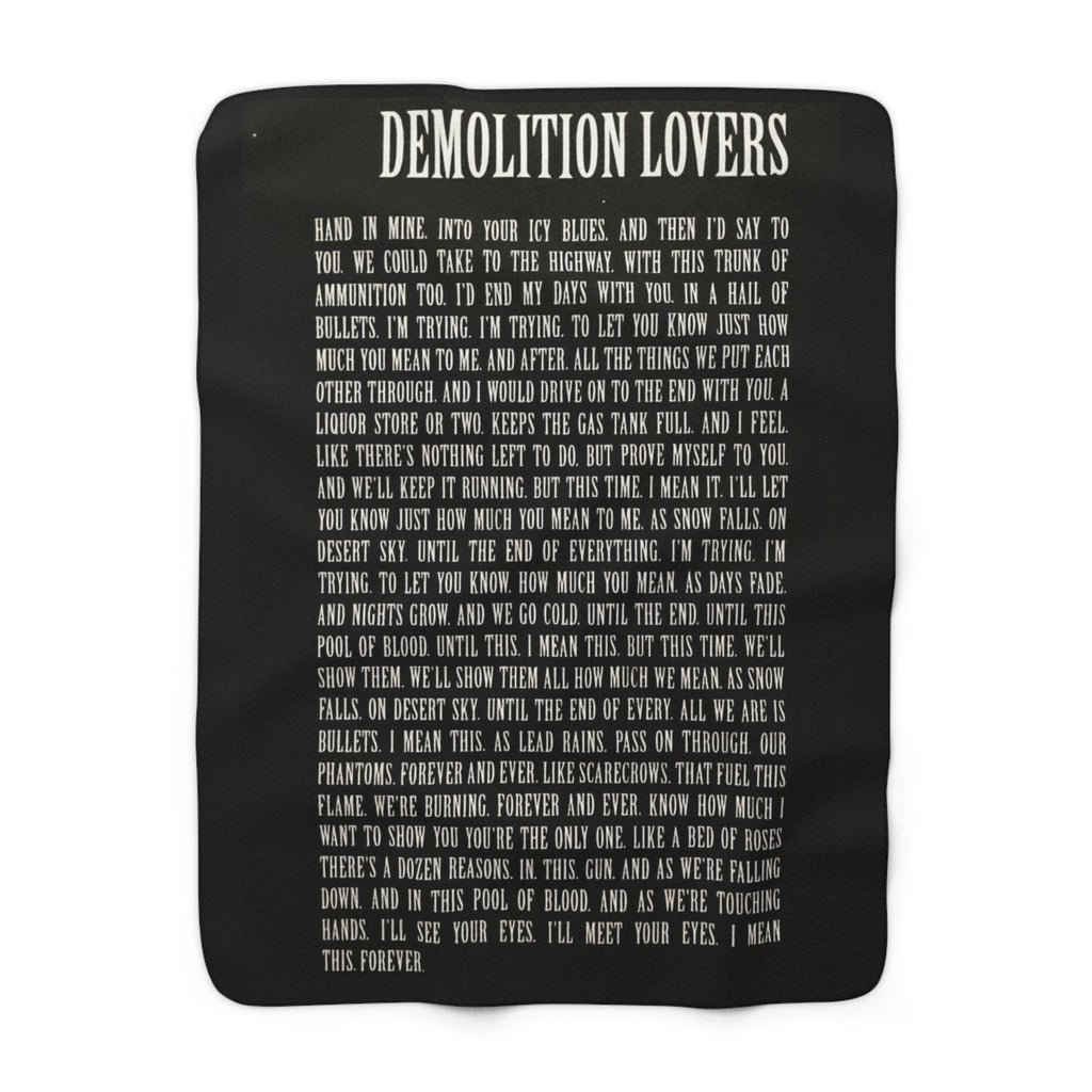 Sherpa Blanket with Demolition Lovers Lyric Print