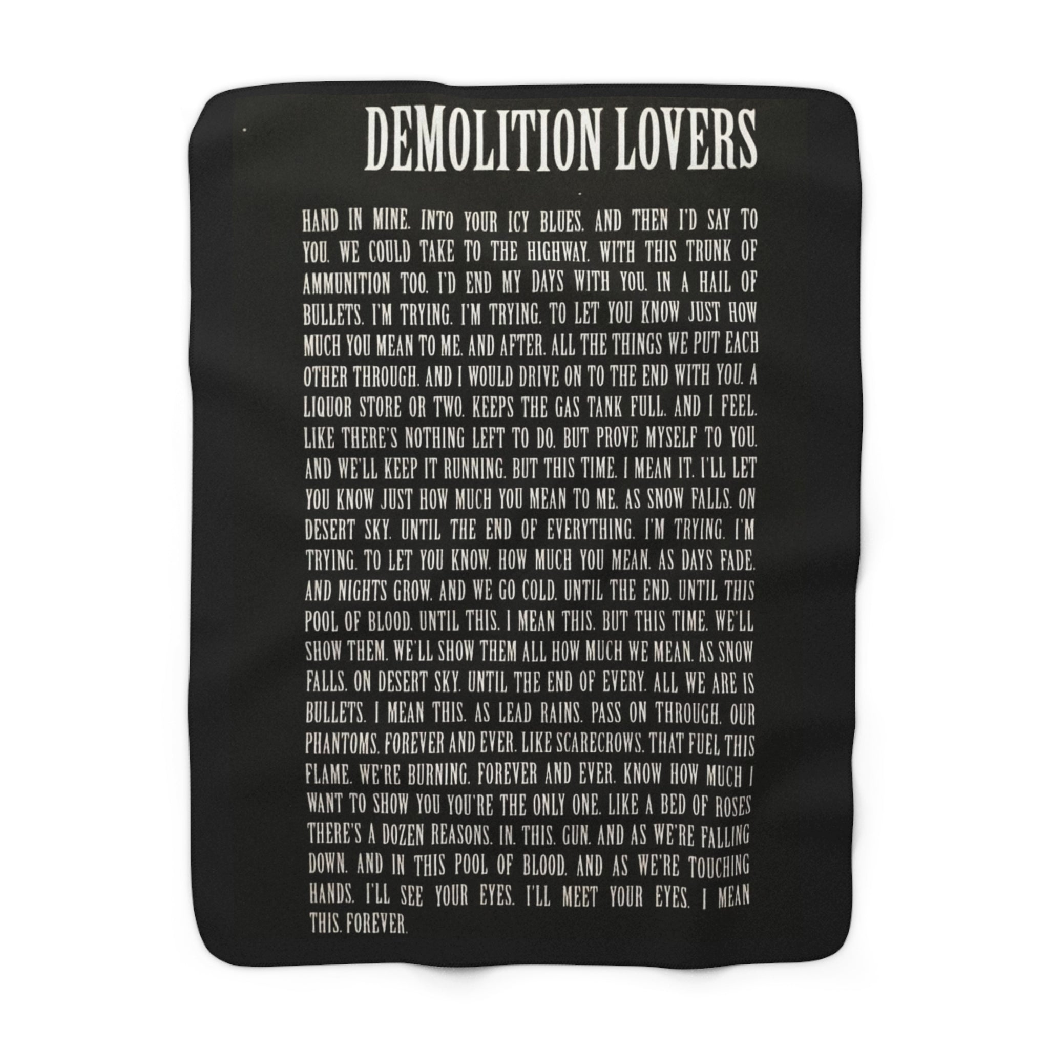 Sherpa Blanket with Demolition Lovers Lyric Print