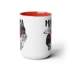 Mama Bat Mug Two-Tone Coffee Mugs, 15oz - view 9