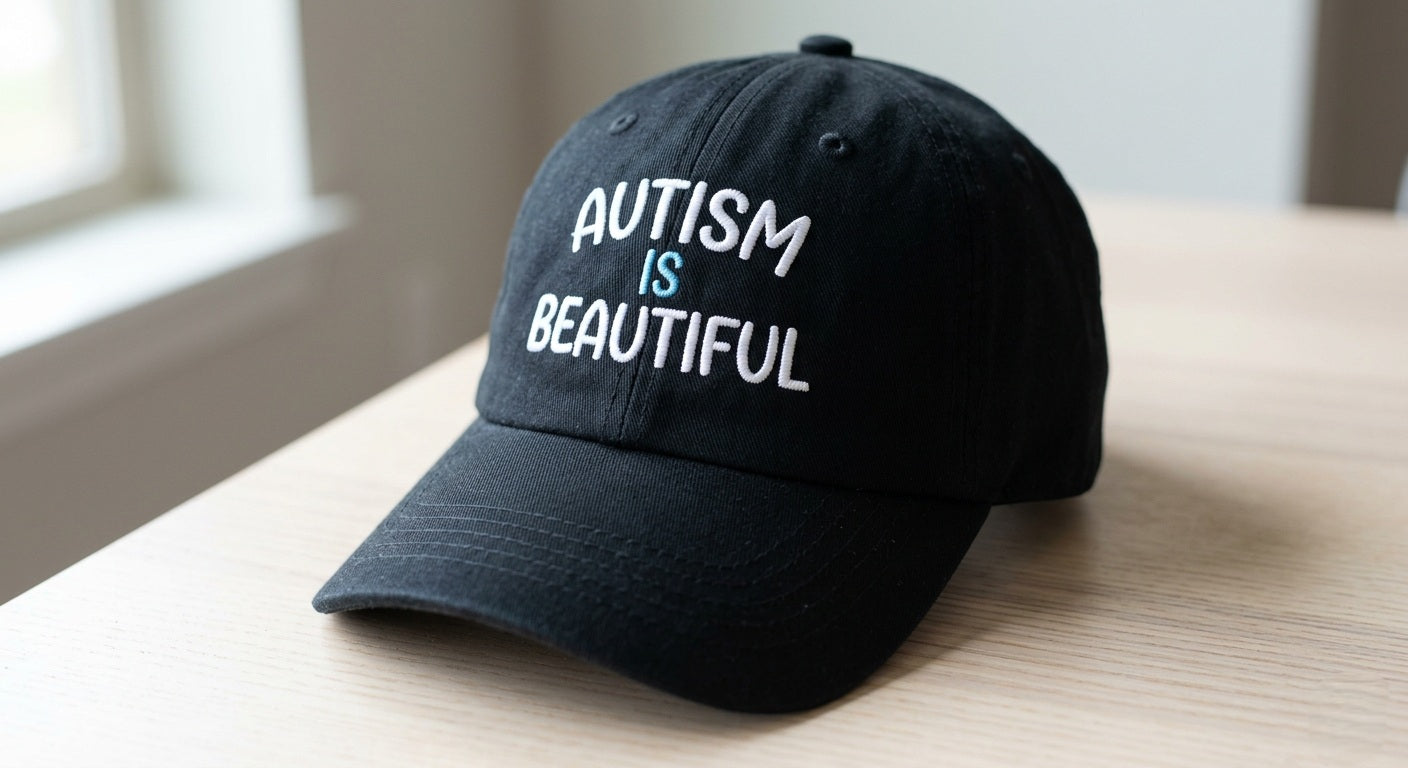 Autism is Beautiful, black hat, autism awareness merch