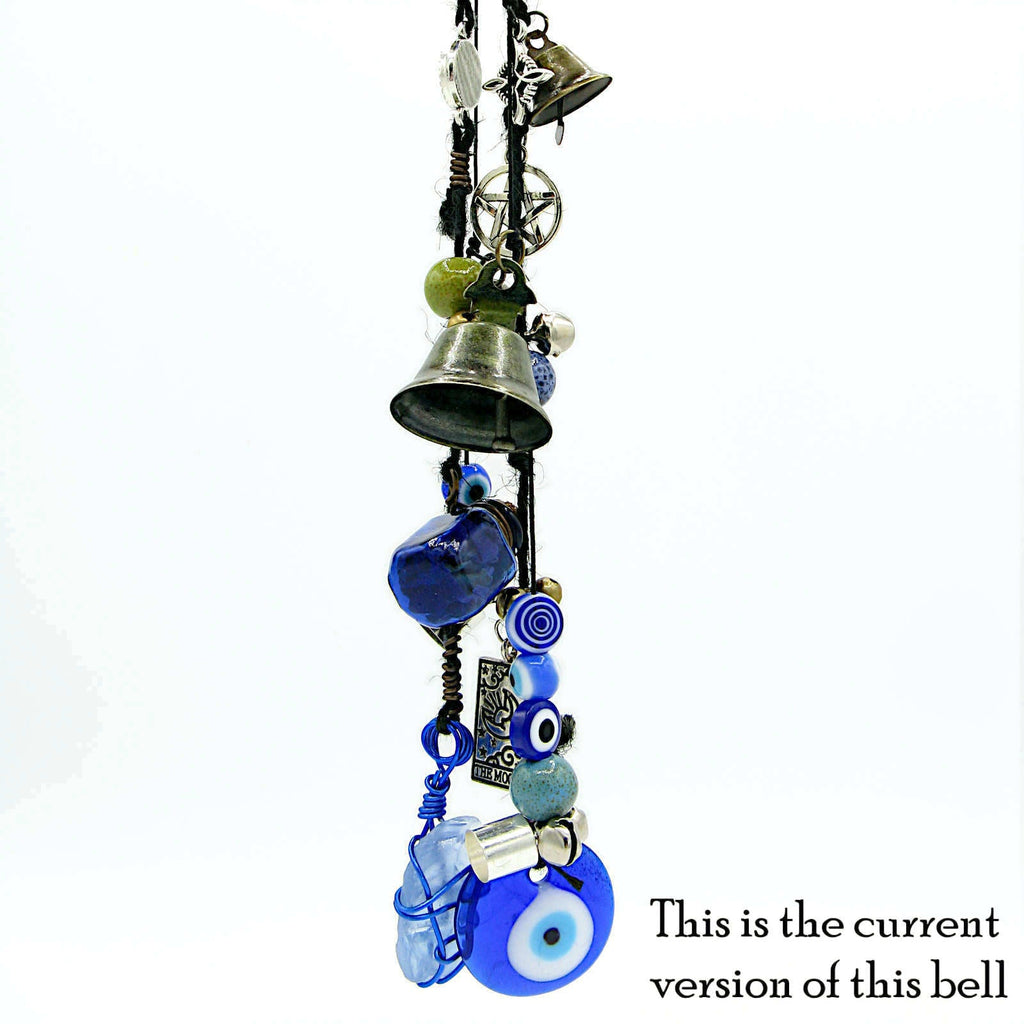 Witch's Bell: Glass Evil Eyes, Pentacle, Charms, Beads - Handcrafted