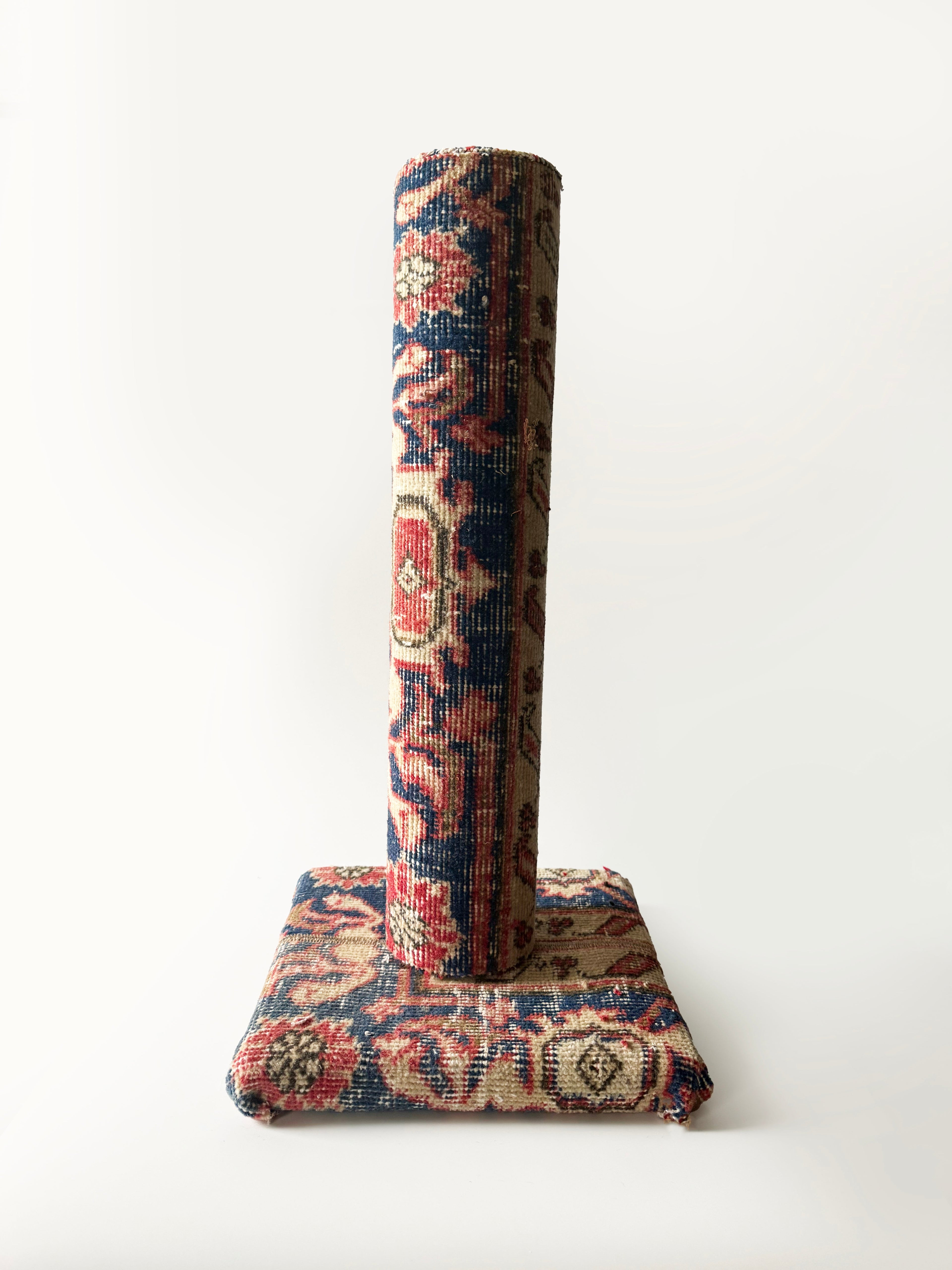 Vintage Rug Cat Scratchers Blue with red details