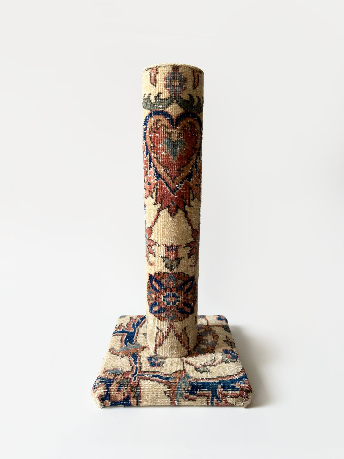Vintage Rug Cat Scratchers Pale yellow blue and red