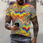 Men's Psychedelic Brain Belt You Fitted Rave Shirt Super Soft Breathable Sweat-Proof Odor-Resistant Music Festival Tee