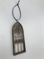 Gothic Cathedral Arch Ornament, Translucent | Unique Gothic Home Decor | Resin Medieval Architecture, Gothic Ornament Holiday Decor