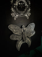 Death's Head Moth Magnet, Hand Painted Resin Sculpture | Gothic Fantasy Decor | Death Moth Magnet for Fantasy and Gothic Decor