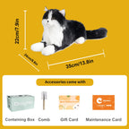 Tuxedo Weighted Plush – Realistic Companion Cat for Adults