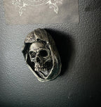 Santa Muerte/ Grim Reaper Magnet, Hand Painted Resin Sculpture | Mythic Fantasy Decor | Santa Muerte Magnet for Fantasy and Gothic Decor