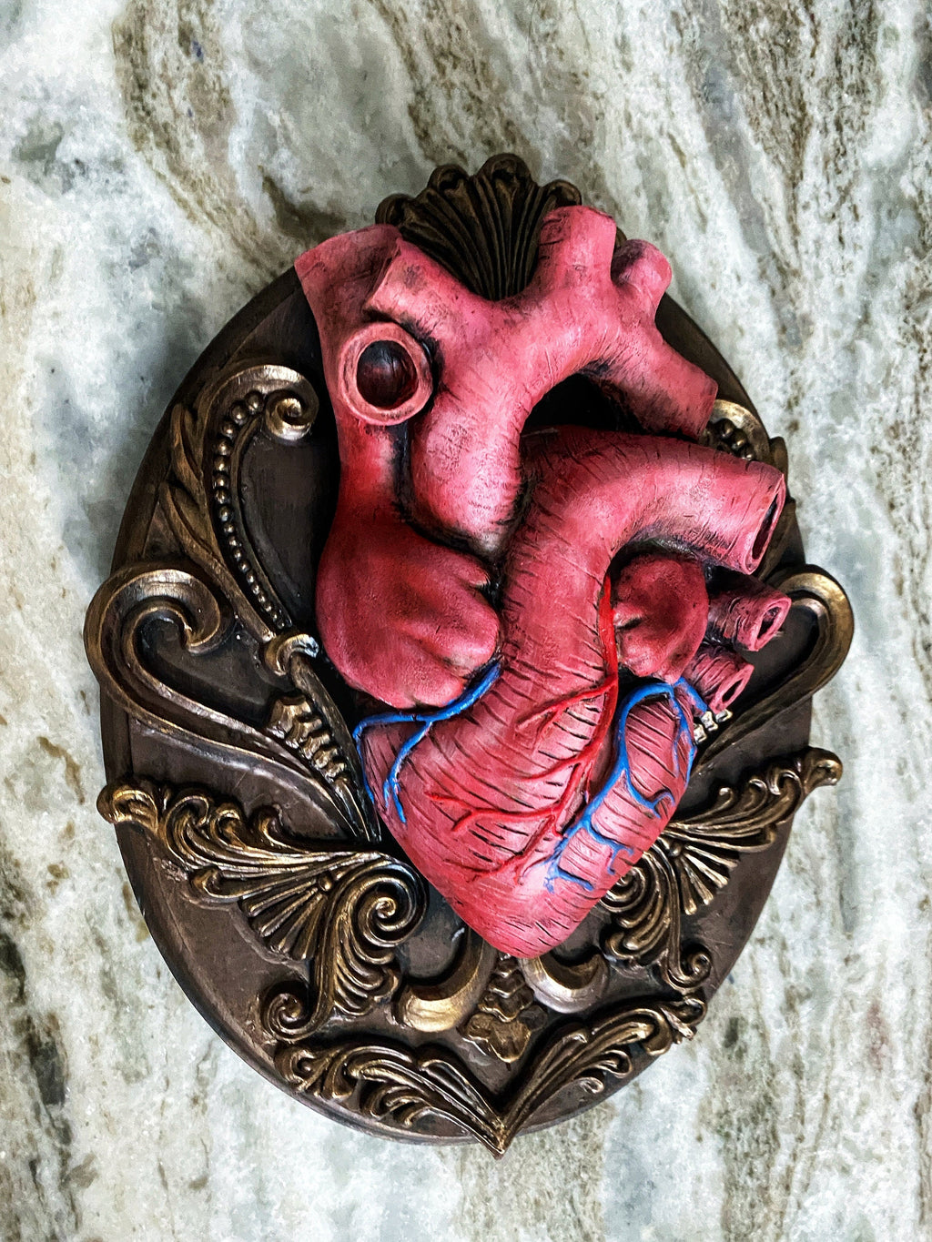 Anatomical Human Heart Wall Plaque