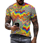 Men's Psychedelic Brain Belt You Fitted Rave Shirt Super Soft Breathable Sweat-Proof Odor-Resistant Music Festival Tee