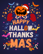 Happy Hallowthanksmas SVG - alternate view