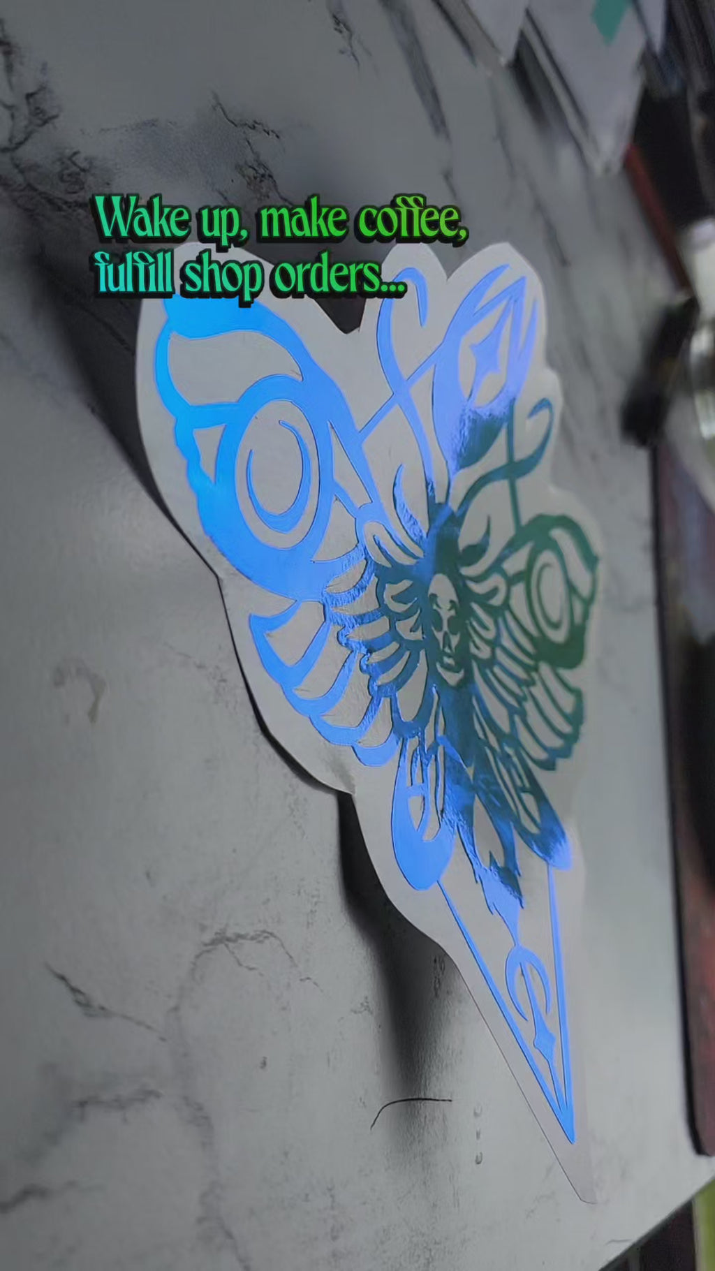 Luna Moth Holographic Vinyl Decal Stickers
