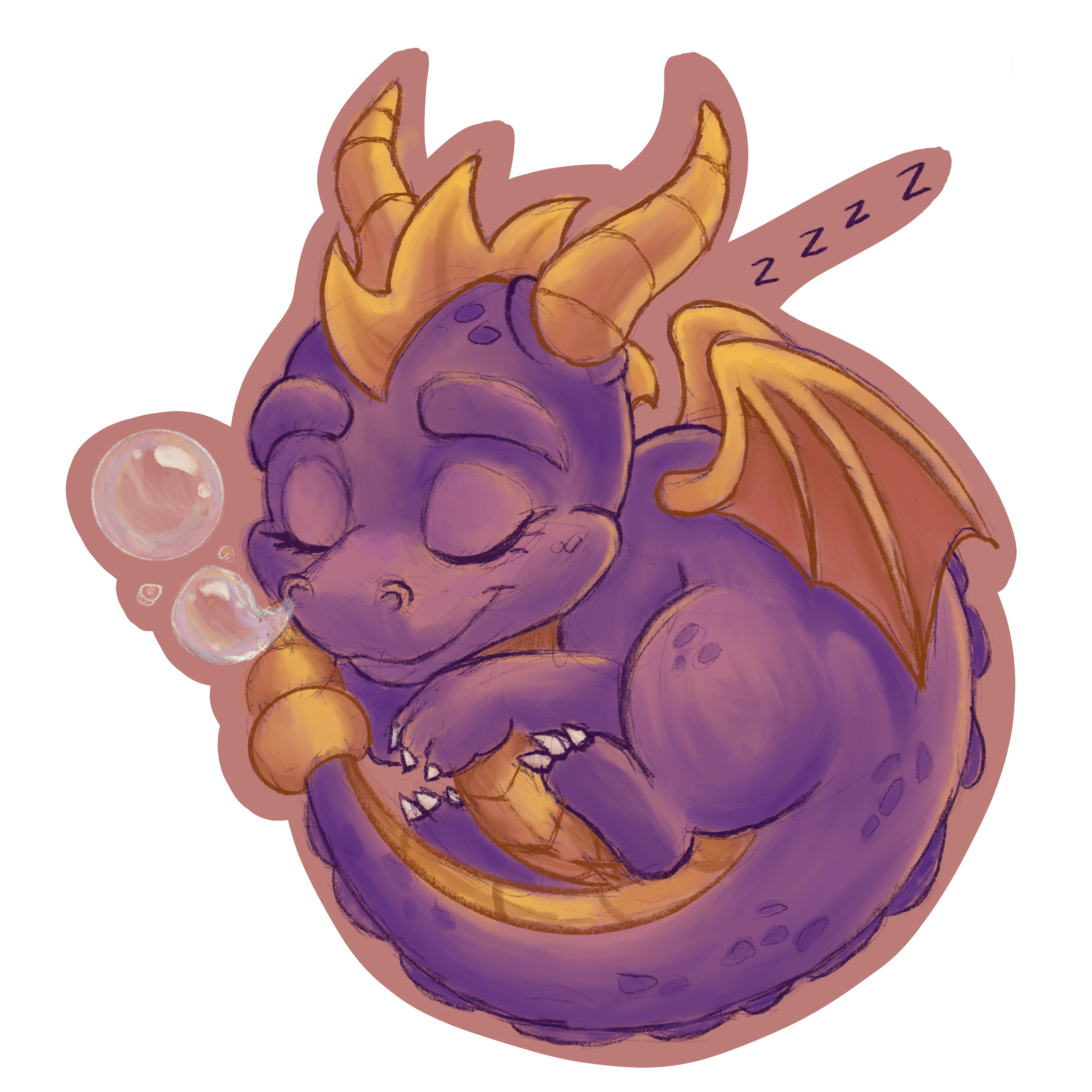 Spyro Napping Sticker