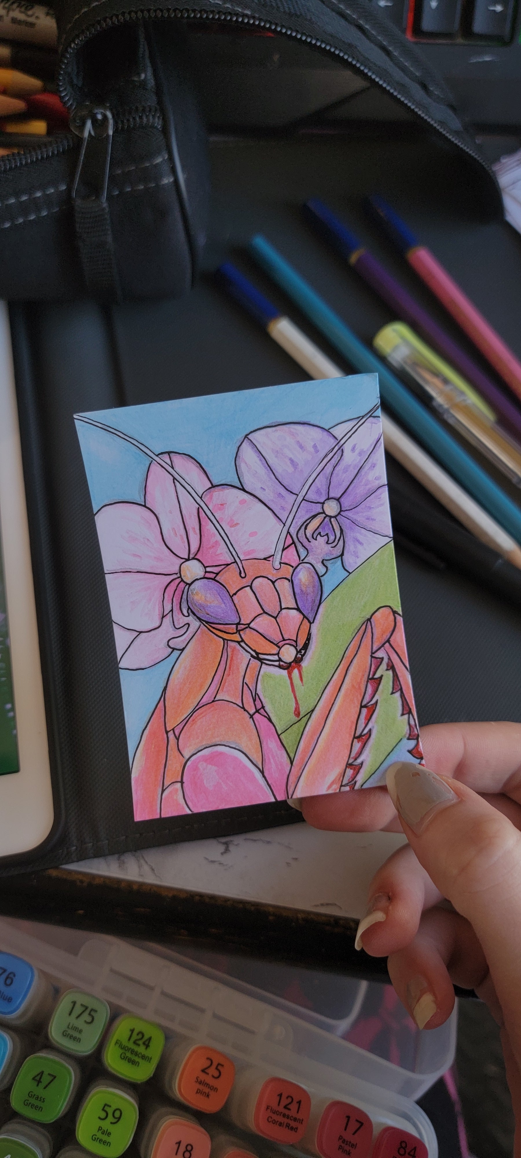 "Praying on Man, Sis" ACEO Artist Trading Card 1/1