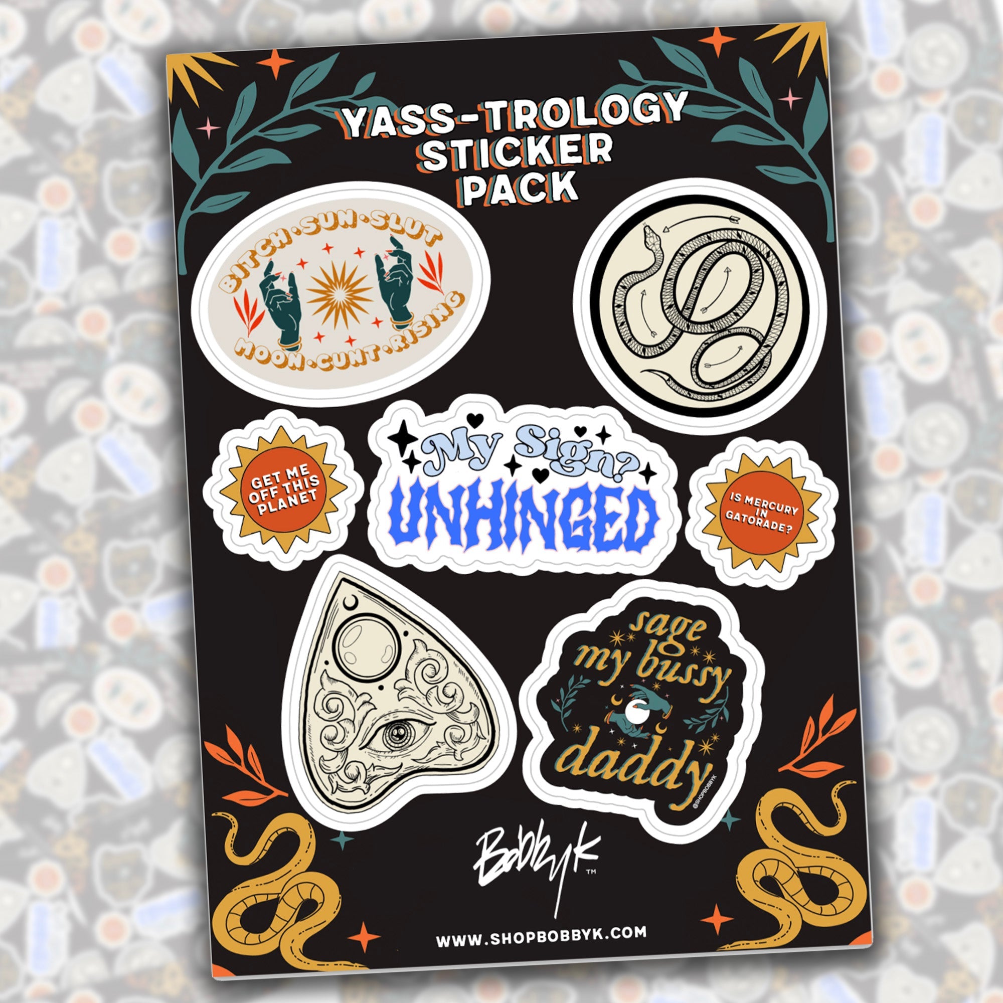 Yass-trology Sticker Pack Sheet