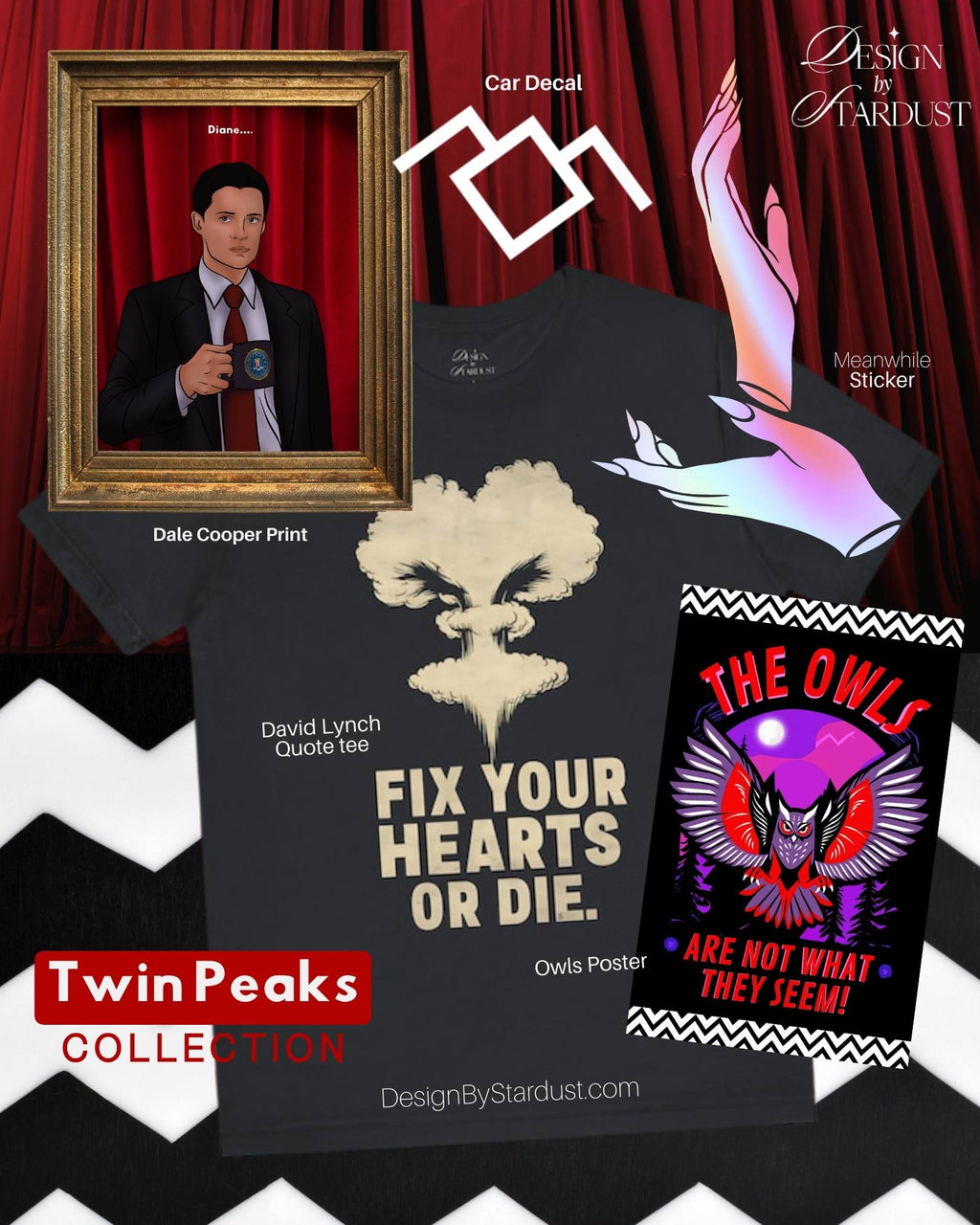Laura Palmer Hands Twin Peaks Holographic Car Decal