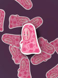NoFace Pink Cow Print Stickers from Spirited Away for Studio Ghibli Fans
